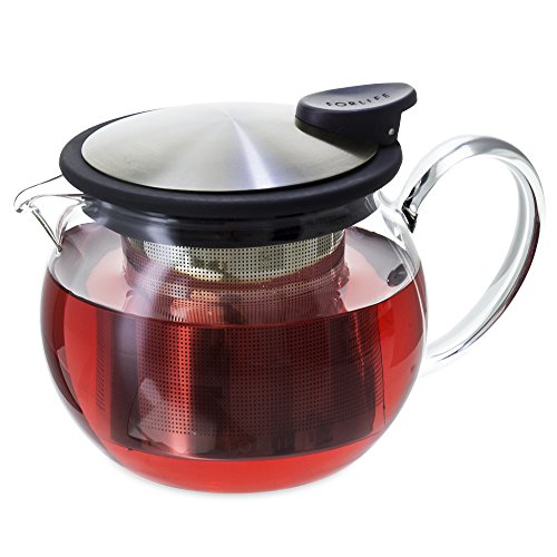 0811017021182 - FORLIFE BOLA GLASS TEAPOT WITH BASKET INFUSER, 15-OUNCE/444ML, BLACK GRAPHITE