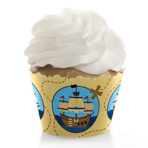 0811048016096 - AHOY MATES! - PIRATE - BABY SHOWER OR BIRTHDAY PARTY CUPCAKE WRAPPERS - SET OF 12