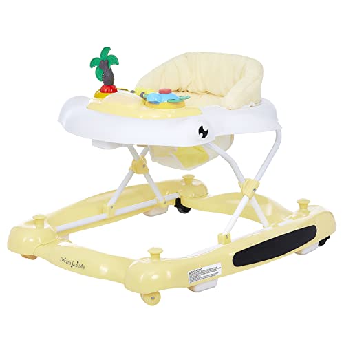 0811048039972 - DREAM ON ME 2-IN-1 ALOHA FUN ACTIVITY BABY WALKER AND ROCKER, YELLOW