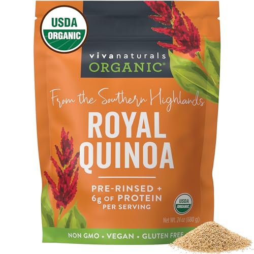 0811067032725 - VIVA NATURALS ORGANIC QUINOA, 1.5 LB - GLUTEN FREE AND VEGAN COMPLETE PLANT PROTEIN, EASY TO USE SOURCE OF FIBER AND IRON, USDA ORGANIC AND PRE WASHED, NON-GMO WHOLE GRAIN RICE AND PASTA SUBSTITUTE