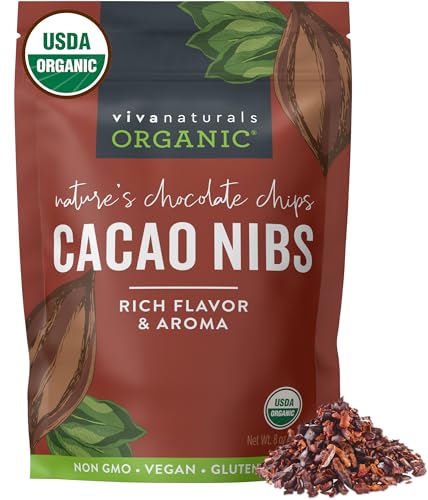 0811067032879 - ORGANIC CACAO NIBS, 8 OZ (227 G) - KETO FRIENDLY AND VEGAN, UNSWEETENED CHOCOLATE CHIP SUBSTITUTE, PERFECT FOR GLUTEN FREE BAKING, CACAO NIB SMOOTHIES AND MORE, NON-GMO AND GLUTEN-FREE