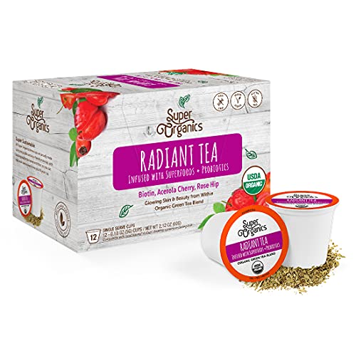 0811079034694 - RADIANT GREEN TEA WITH SUPERFOODS AND PROBIOTICS (KEURIG K-CUP COMPATIBLE) 12CT SINGLE SERVE CUPS (ORGANIC)