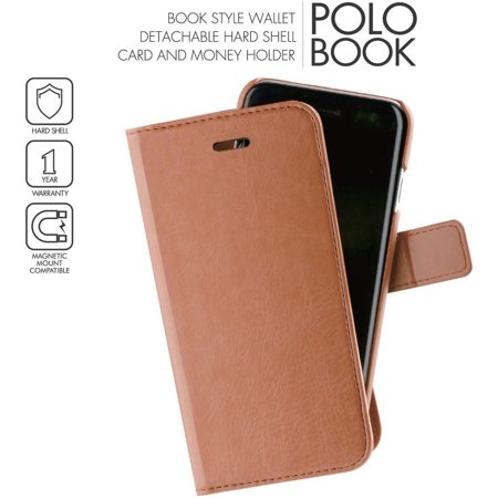 0811090027859 - SKECH BROWN POLO BOOK DETACHABLE WALLET CASE COVER HARD SHELL FOR APPLE IPHONE 7