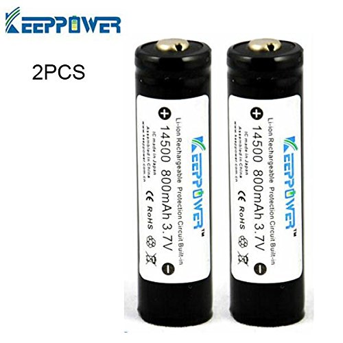8111166874526 - 2PCS KEEPPOWER 14500 800MAH 3.7V PROTECTED RECHARGEABLE BATTERIES
