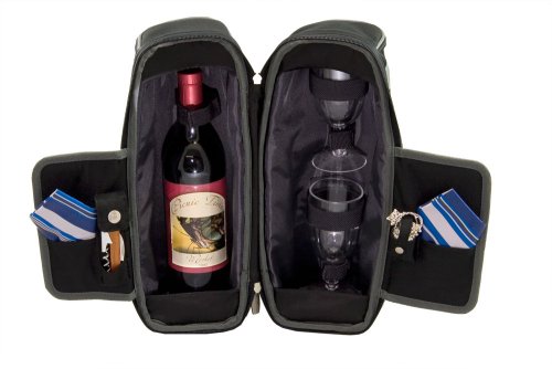 0811175528714 - PICNIC TIME 'ESTATE' INSULATED WINE TOTE WITH SERVICE FOR 2