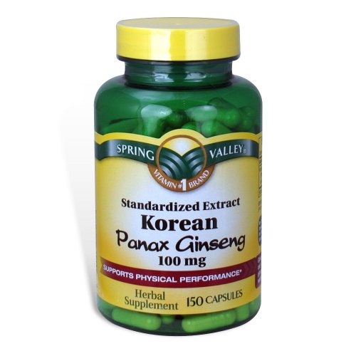 0811218917215 - SPRING VALLEY - KOREAN PANAX GINSENG 100 MG, STANDARDIZED EXTRACT, 150 CAPSULES