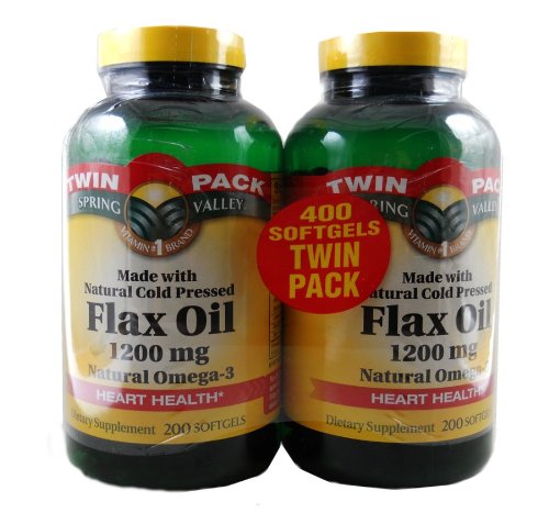 0811439625586 - SPRING VALLEY FLAX OIL SOFTGELS 1200 MG, 400 COUNT, TWIN PACK (2 BOTTLES OF 200 EACH)