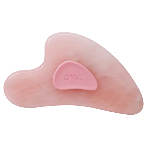 0811485036367 - PMD GUA SHA - MASSAGING, SCULPTING, AND DEPUFFING TOOL - CUSTOM DESIGN WITH GENUINE ROSE QUARTZ STONE AND SILICONE GRIP - REDUCE TENSION & INFLAMMATION