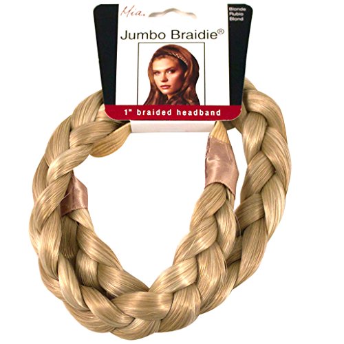 0811491000550 - MIA JUMBO BRAIDIE HEADBAND-3/4 WIDE BRAIDED HEADBAND MADE OF SYNTHETIC/FAUX WIG HAIR (WIDTH AND COLOR MAY VARY)-BLONDE COLOR-ONE SIZE FITS ALL (NOT RETURNABLE)