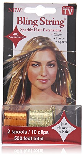 0811491002615 - MIA BLING STRING HOLOGRAM GOLD HAIR EXTENSIONS, ORANGE, 1.44 OUNCE