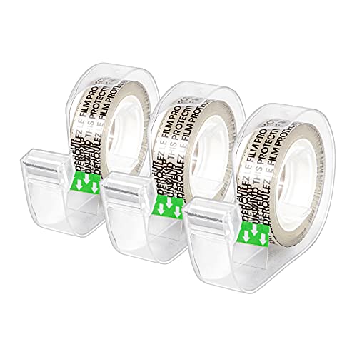 0811540031016 - AMAZON BASICS DOUBLE SIDED TAPE WITH DISPENSER, NARROW WIDTH, 1/2 X 252 INCHES, 3-PACK, TRANSLUCENCE