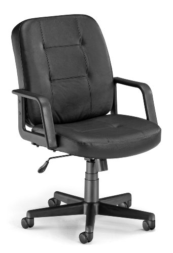 0811588014521 - OFM LO-BACK EXECUTIVE LEATHER CHAIR - LOW BACK ERGONOMIC OFFICE CHAIR, BLACK (505-L)
