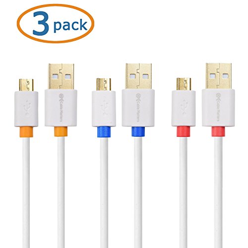 0081159817220 - CABLE MATTERS 3 PACK, GOLD PLATED HI-SPEED USB 2.0 TYPE A TO MICRO-B CABLE IN WHITE 3 FEET