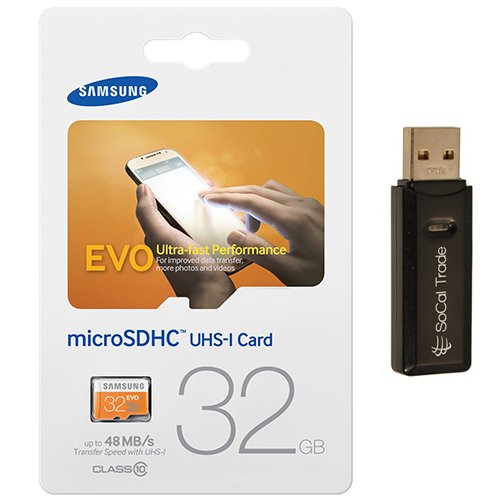 0081159901349 - 32GB SAMSUNG MICROSD HC MICROSDHC CLASS 10 MEMORY CARD 32G (32 GIGABYTE) FOR SAMSUNG GALAXY REX 90 YOUNG FAME EXPRESS XCOVER 2 EXHIBIT WITH SOCAL TRADE, INC. MICROSD & SD USB CARD READER