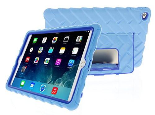 0811625025152 - APPLE IPAD AIR 2 HIDEAWAY WITH STAND LIGHT BLUE GUMDROP CASES SILICONE RUGGED SHOCK ABSORBING PROTECTIVE DUAL LAYER COVER CASE