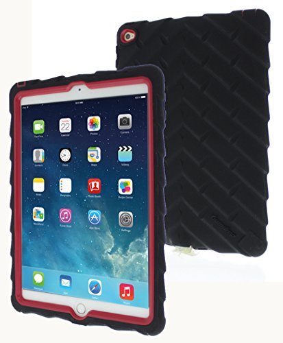 0811625025190 - APPLE IPAD AIR 2 DROP TECH RED GUMDROP CASES SILICONE RUGGED SHOCK ABSORBING PROTECTIVE DUAL LAYER COVER CASE