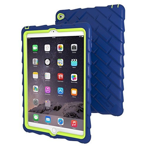 0811625025213 - APPLE IPAD AIR 2 DROP TECH BLUE GUMDROP CASES SILICONE RUGGED SHOCK ABSORBING PROTECTIVE DUAL LAYER COVER CASE
