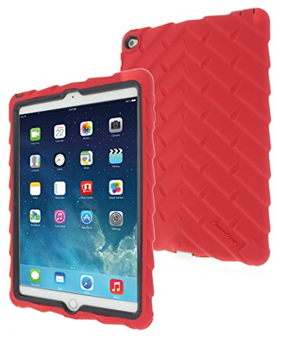 0811625025237 - APPLE IPAD AIR 2 DROP TECH RED GUMDROP CASES SILICONE RUGGED SHOCK ABSORBING PROTECTIVE DUAL LAYER COVER CASE