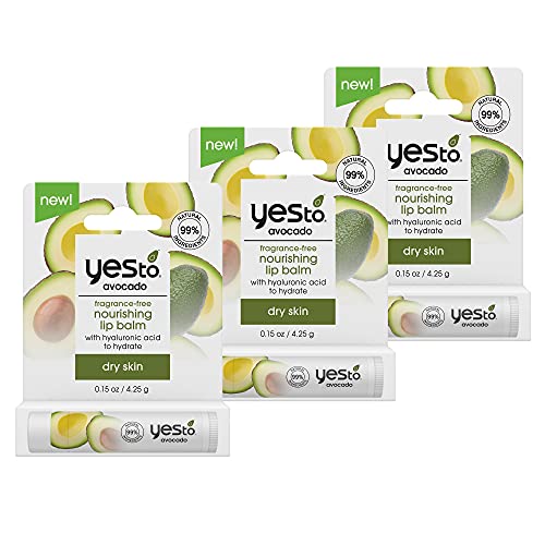 0811748036257 - YES TO AVOCADO FRAGRANCE FREE NOURISHING LIP BALM - FOR DRY SKIN + AVOCADO OIL AND HYALURONIC ACID TO MOISTURIZE AND RESTORE DRY, CRACKED LIPS + 99% NATURAL INGREDIENTS