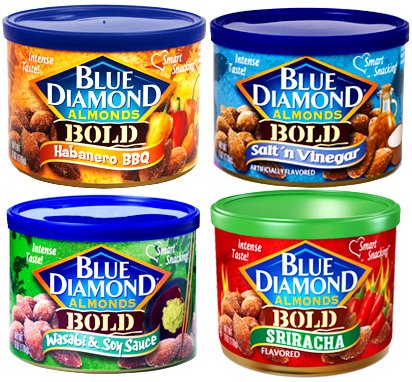 0081175825131 - BLUE DIAMOND ALMONDS VARIETY BOLD FLAVORS 6-OUNCE CAN (TOTAL OF 8 CANS)