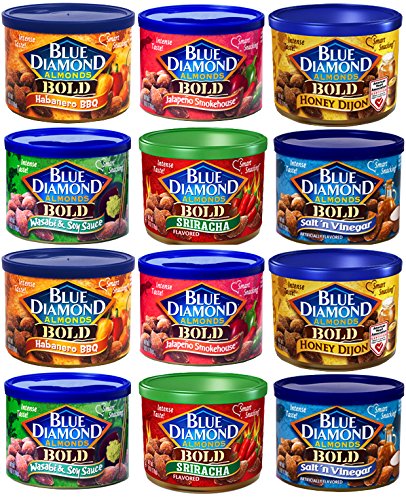 0081175825148 - BLUE DIAMOND ALMONDS VARIETY BOLD FLAVORS 6-OUNCE CAN (PACK OF 12 CANS)