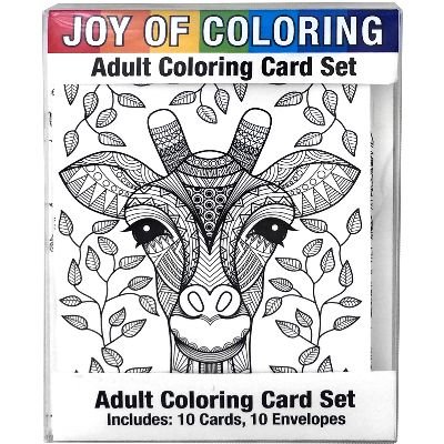 0811785026648 - JOY OF COLORING ADULT COLORING CARD SET 4X5.5-ARTISTIC ANIMALS