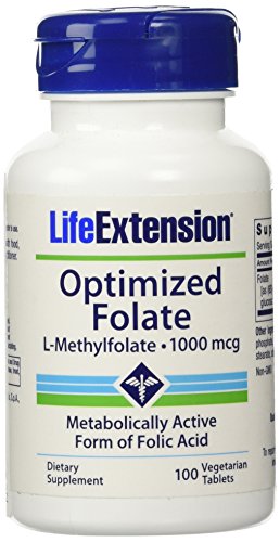 0811855818678 - LIFE EXTENSION OPTIMIZED FOLATE (L-METHYLFOLATE), 1000 MCG, VEGETARIAN TABLETS, 100-COUNT