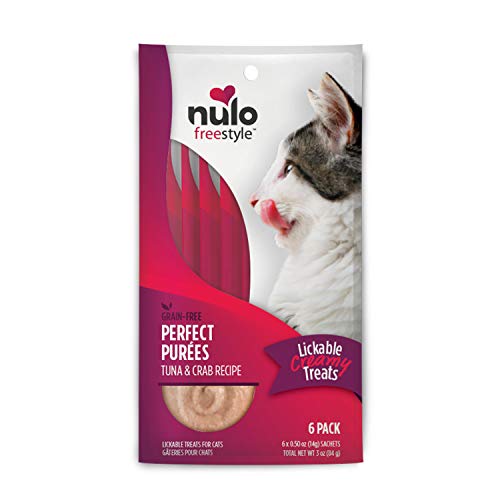 0811939024773 - NULO FREESTYLE PERFECT PUREES - TUNA & CRAB RECIPE - CAT FOOD, PACK OF 6 - PREMIUM CAT TREATS, 0.50 OZ. POUCHES - MEAL TOPPER FOR FELINES - HIGH MOISTURE CONTENT AND NO PRESERVATIVES