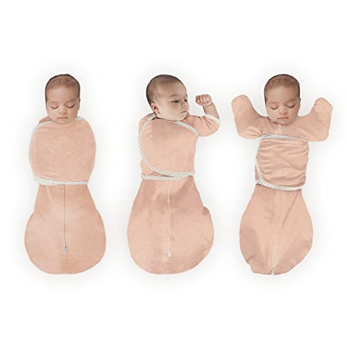 0811964028166 - SWADDLEDESIGNS 6-WAY OMNI SWADDLE SACK FOR NEWBORN WITH WRAP & ARMS UP SLEEVES & MITTEN CUFFS, EASY TRANSITION, BETTER SLEEP FOR BABY BOYS & GIRLS, HEATHERED PEACH BLUSH, SMALL, 0-3 MONTHS