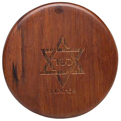 0811988027480 - TOTALLY BAMBOO ECO-FRIENDLY ESPRESSO SALT BOX, STAR OF DAVID WITH KOSHER, 3-1/2 BY 3-1/2 BY 2-3/4 INCHES