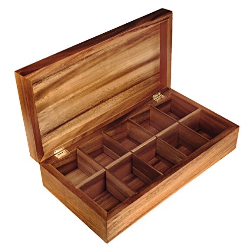 0811991281428 - IRONWOOD GOURMET, ACACIA WOOD, 14.75-INCH BY 7.75-INCH BY 3.75-INCH BY 2-INCH TEA BOX