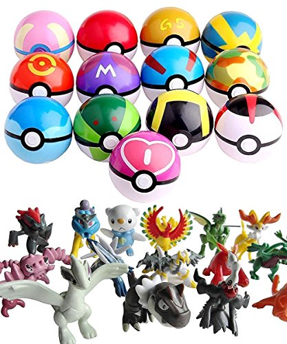0000812064382 - BY AMELIA'S SHOP POPULAR JAPAN ANIME AND GAME 13 PCS BALLS WITH 13 PCS RANDOM MINIATURE FIGURES - HOT PRODUCT