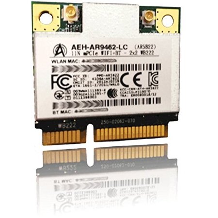 0812069020055 - AIRETOS AEH-AR9462-LC COMBO WIFI & BLUETOOTH 4.0 MODULE, 802.11ABGN DUAL BAND, 2T/2R MINI PCI-EXPRESS HALF-SIZE MODULE, ATHEROS AR9462 CHIPSET - REFERENCE DESIGN WB222 (AR5B22)