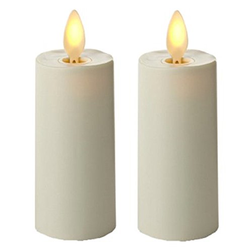0812078020206 - LUMINARA VOTIVE CANDLE SET OF 2 IVORY MOVING WICK CANDLES 1.5 X 3 WITH TIMER AND REMOTE READY