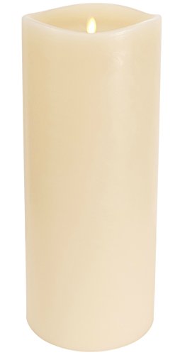 0812078025089 - LARGE LUMINARA FLAMELESS CANDLE: 360 DEGREE TOP, UNSCENTED MOVING FLAME CANDLE WITH TIMER (14 IVORY)