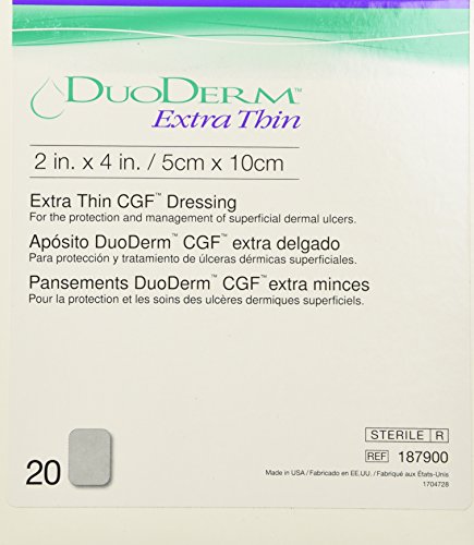 0812082810572 - DUODERM 187900 - EXTRA THIN 2 X 4 RECTANGLE (BOX OF 20 DRESSINGS)