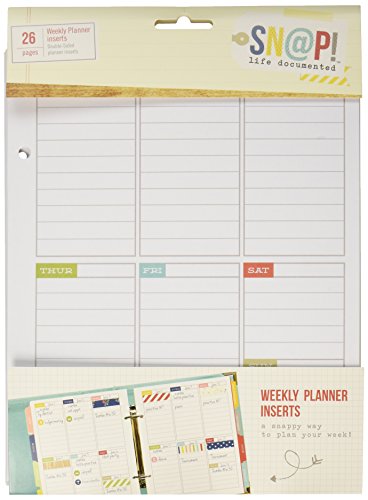 0812247022505 - SIMPLE STORIES SNAP LIFE PLAN YOUR WEEK 52 WEEKS DOUBLE-SIDED INSERTS (26 PACK)