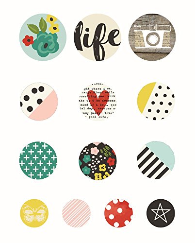 0812247027395 - SIMPLE STORIES 5027 LIFE IN COLOR SELF ADHESIVE BRADZ (13 PACK), MULTICOLOR
