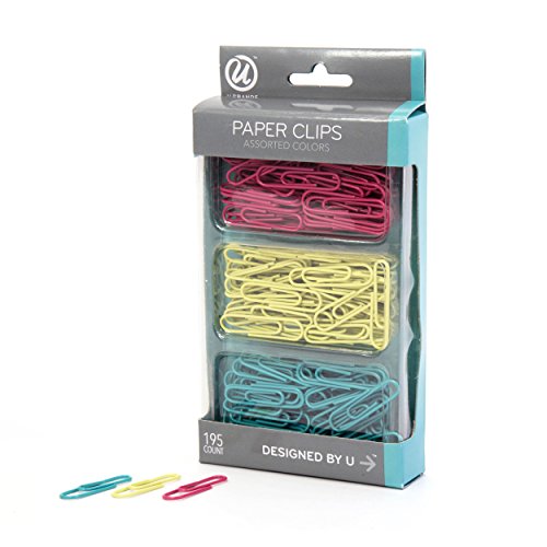0812296022303 - U BRANDS PAPER CLIPS, MEDIUM 1-1/8-INCH, RED YELLOW AND GREEN, POP SPRING FASHION COLORS, 195-COUNT