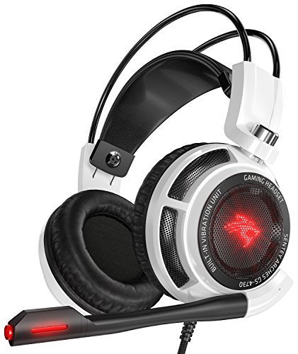 0812366023230 - SENTEY GS-4731 VIRTUAL 7.1 USB DAC ARCHES WITH VIBRATION INTELLIGENT 4D EXTREME BASS GAMING HEADPHONE WITH IN-LINE CONTROL - WHITE