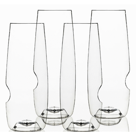 0812379020288 - THE GOVINO® DISHWASHER SAFE CHAMPAGNE FLUTES FLEXIBLE SHATTERPROOF RECYCLABLE, 8-OUNCE, SET OF 4