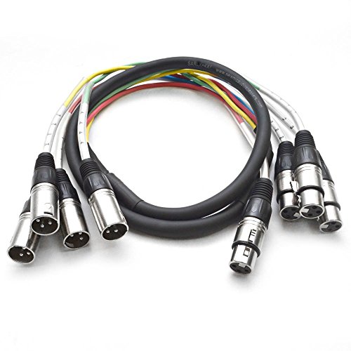 0812451015140 - SEISMIC AUDIO - 4 CHANNEL XLR SNAKE CABLE - 5 FEET LONG - PRO AUDIO SNAKE FOR LIVE LIVE, RECORDING, STUDIOS, AND GIGS - PATCH, AMP, MIXER, AUDIO INTERFACE 5'