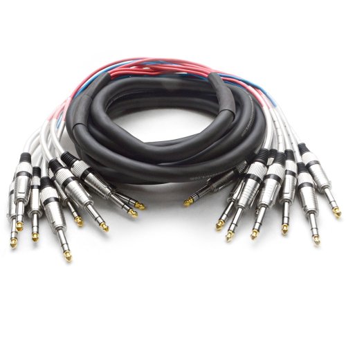 0812451015201 - 8 CHANNEL 1/4 TRS SNAKE CABLE - 15 FEET LONG - SERVICEABLE ENDS - PRO AUDIO EFFECTS SNAKE FOR LIVE LIVE, RECORDING, STUDIOS, AND GIGS - PATCH, AMP, MIXER, AUDIO INTERFACE 15'