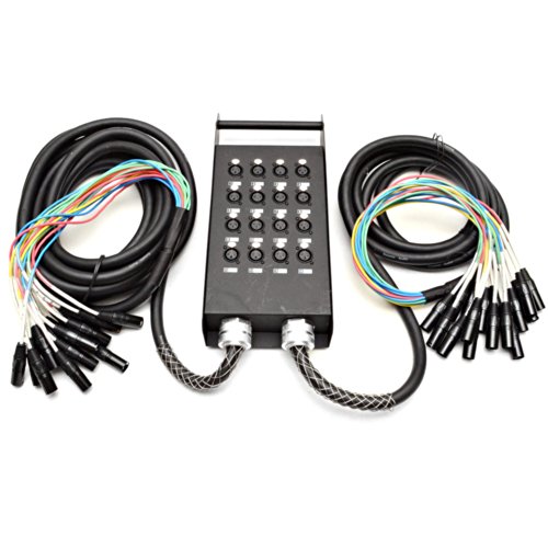 0812451015287 - SEISMIC AUDIO - NEW 16 CHANNEL XLR SEND SPLITTER SNAKE CABLE WITH BOX - TWO TRUNKS 15' AND 30' FANTAILS - PRO AUDIO STAGE, STUDIO, ROAD SPLIT Y EXTENSION CABLES