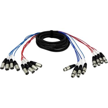 0812451016109 - SEISMIC AUDIO - 8 CHANNEL XLR SNAKE CABLE - 15 FEET LONG - PRO AUDIO SNAKE FOR LIVE LIVE, RECORDING, STUDIOS, AND GIGS - PATCH, AMP, MIXER, AUDIO INTERFACE 5'