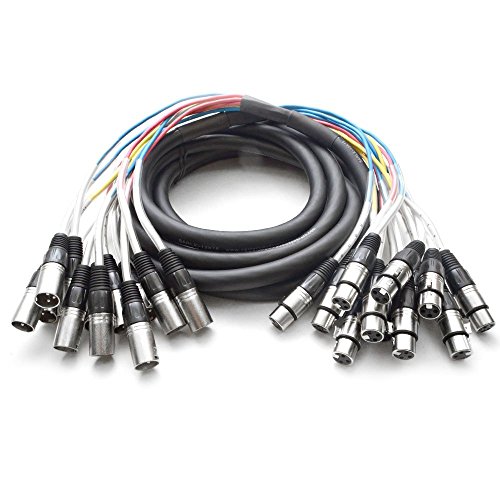 0812451016123 - SEISMIC AUDIO - 12 CHANNEL XLR SNAKE CABLE - 15 FEET LONG - PRO AUDIO SNAKE FOR