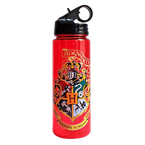 0812494029388 - SILVER BUFFALO HP0164 WARNER BROTHERS HARRY POTTER MOVIE 1-8 SHIELD WITH FLAG TRITAN WATER BOTTLE, 600-ML