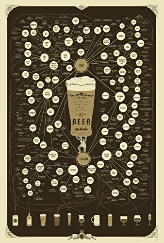 0812564020246 - BEER TYPES POSTER - THE VERY MANY VARIETIES OF BEER BY POP CHART LAB -
