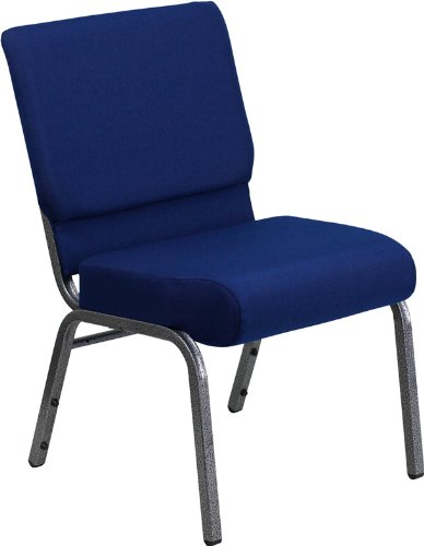 0812581012620 - FLASH FURNITURE - HERCULES EXTRA WIDE STACKING CHURCH CHAIR WITH SILVER VEIN FRA