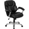 0812581017625 - BLACK LEATHER SWIVEL OFFICE COMPUTER CHAIR